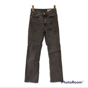 Pistola straight leg black jeans frayed sz 25